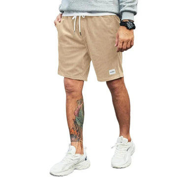 Men's Beach Vacation Shorts Corduroy Short Pants Loose Casual Labeled Joggers Sports Shorts Male Solid Color Sweatpants